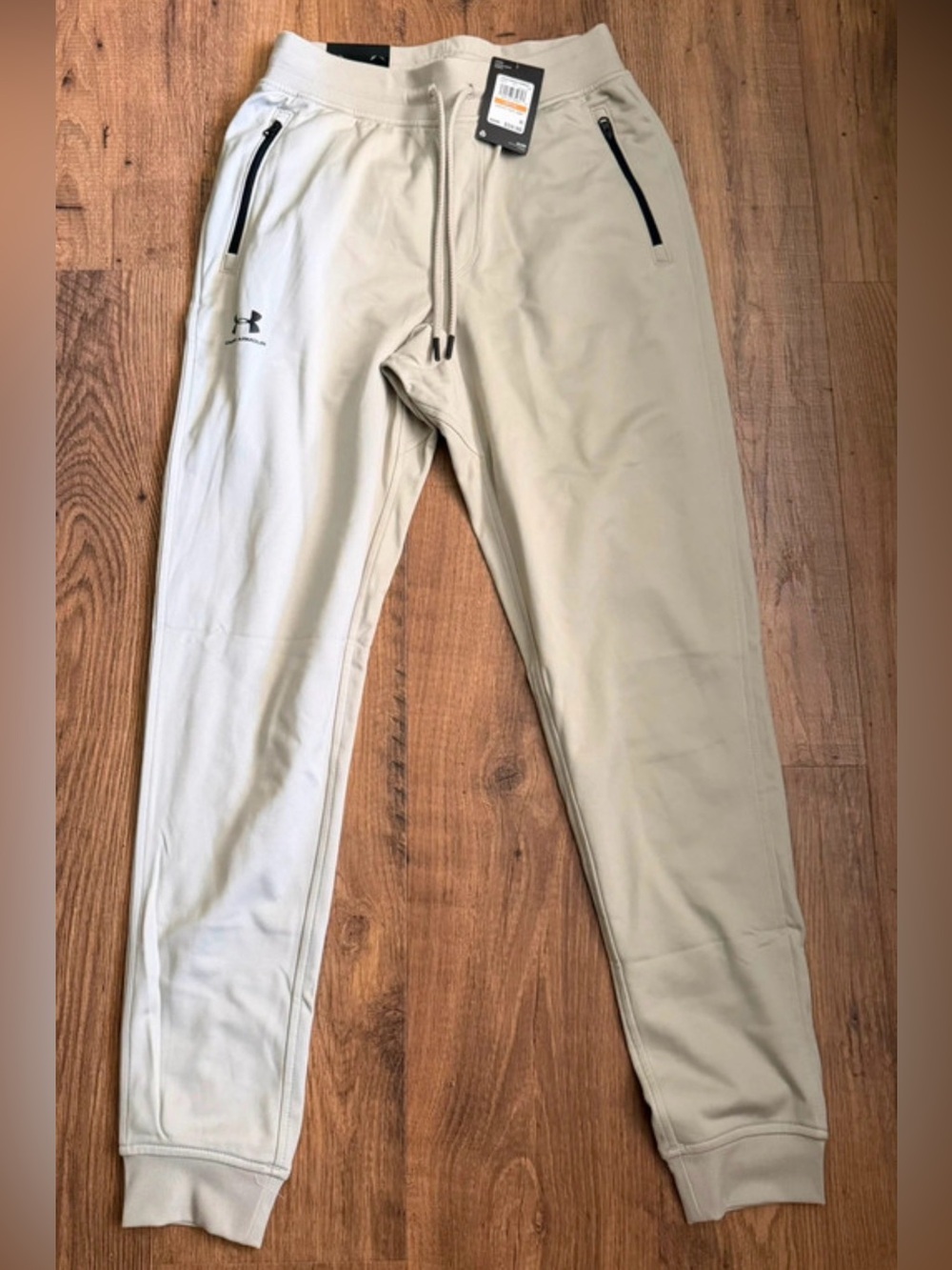 Under Armour Men's Tricot Performance Joggers with Black Zipper Accents